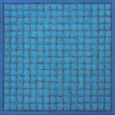 Blue abstract painting by featured UK artist David H Jones
